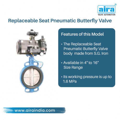 Aira euro automation is a leading manufacturer and exporter of butterfly valve India. Aira has a wide range of butterfly valve which is operated by pneumatic actuator, gear & lever.