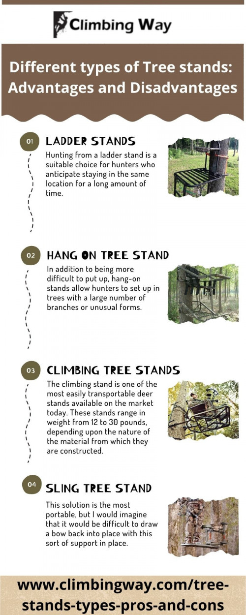 Climbing way Different types of Tree stands Advantages and Disadvantages