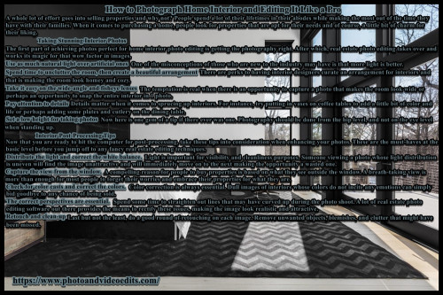 How to Photograph Home Interior and Editing It Like a Pro