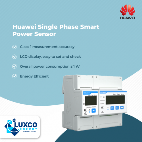 Huawei Single Phase Smart Power Sensor 

1. Class 1 measurement accuracy
2. LCD display, easy to set and check
3. Energy Efficient

https://www.luxcoenergy.com.au/wholesale-solar-inverters/huawei/huawei-single-phase-smart-power-sensor/