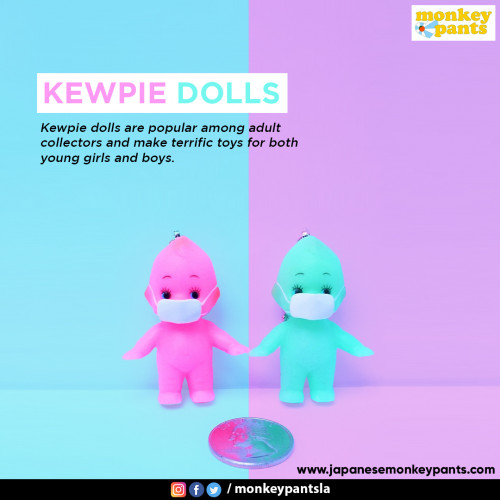 Kewpie dolls are popular among adult collectors and make terrific toys for both young girls and boys. They can also be used as decorations for baby showers and shadow boxes. Shop Kewpie Dolls online with us.
https://www.japanesemonkeypants.com/collections/kewpie-dolls