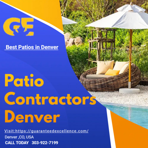Having a patio in your home is a great way to relax and unwind after a long week. It allows you to enjoy fresh air and nature without having to go out to a park or other community recreational spots. 
As one of the best patio contractors in Denver, we will make sure to design and install patios that are up to par with your preference and requirements.
Visit:
https://guaranteedexcellence.com/services/patios/
