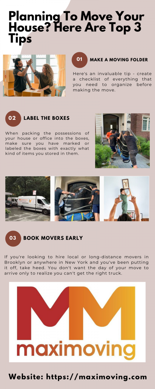 Maxi moving is New York based moving company offering affordable moving services by professional movers in Staten Island, Brooklyn, Nyc area.


Website: https://maximoving.com/