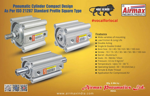 Airmax Pneumatics Ltd one of the best & experienced manufacturers of pneumatic cylinder. Airmax pneumatics have a wide range in pneumatic cylinder, valve & accessories.