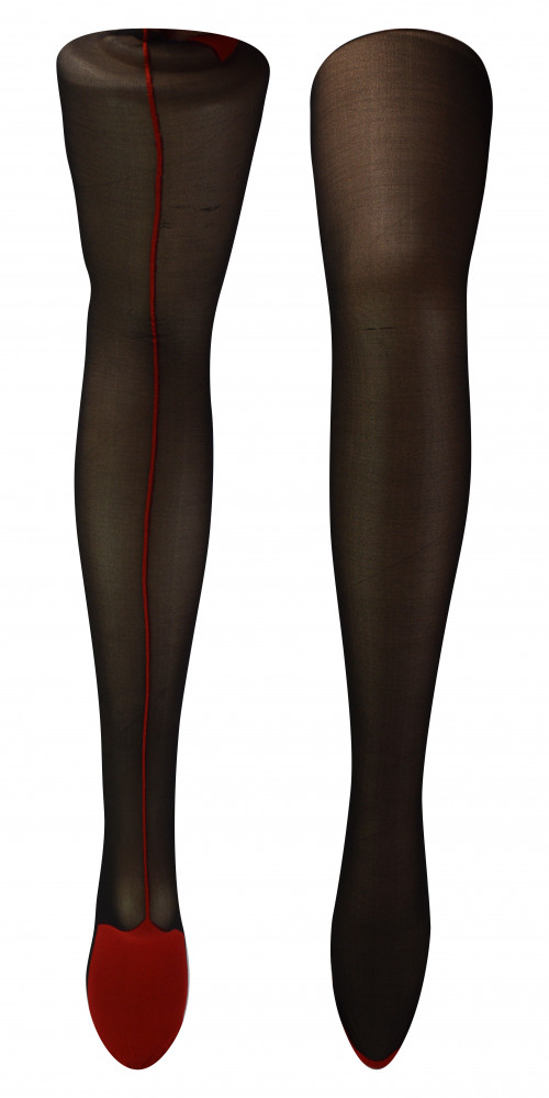 RED SEAMED TIGHTS LEG BF