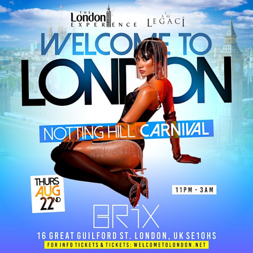 I AM LEGACI is organizing WELCOME TO LONDON Notting Hill Carnival 2024 event by I AM LEGACIEnt 2024–08–22 11 PM in  United Kingdom, we are selling the tickets for WELCOME TO LONDON Notting Hill Carnival 2024.https://www.ticketgateway.com/event/view/welcome-to-london-notting-hill-carnival-2024#