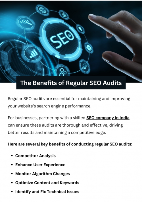 Regular SEO audits are crucial for maintaining a website’s search engine performance. They help identify and rectify issues like broken links, slow loading times, and poor keyword optimization. Audits also reveal areas for improvement, ensuring that SEO strategies are up-to-date with current algorithms. By regularly conducting audits, businesses can enhance their website’s visibility, user experience, and overall search engine rankings. To know more visit here https://singhimarketingsolutions.com/seo-services/