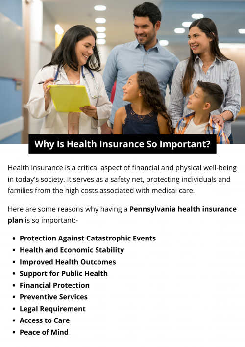 Health insurance is vital for ensuring financial protection, access to care, and improved health outcomes. It supports preventive services, provides peace of mind, and contributes to economic stability for individuals and communities. As healthcare costs continue to rise, having health insurance is more important than ever, serving as a critical tool for safeguarding health and financial well-being. To know more visit here https://www.capbluecross.com/wps/portal/cap/home/shop/individual/what-is-pennie