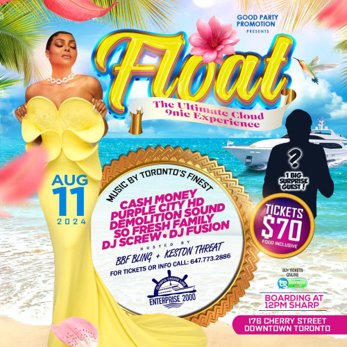 Good Party Promotion is organizing FLOAT - Boat Cruise event by Good Party Promotion on 2024–08–11 12 PM in Canada, we are selling the tickets for FLOAT - Boat Cruise. https://www.ticketgateway.com/event/view/floatboatcruise