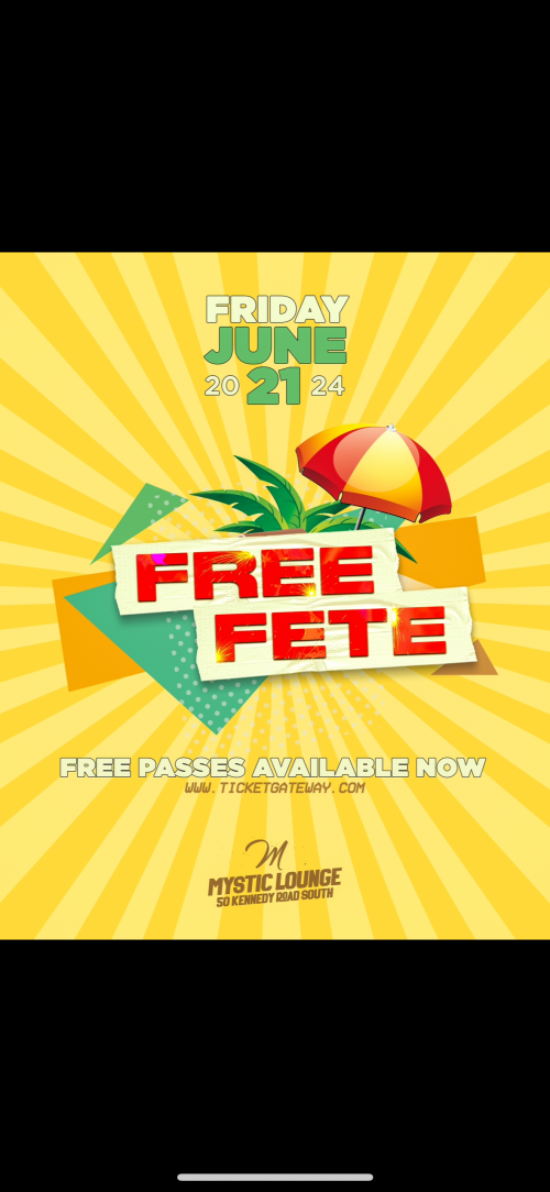 Central Ent is organizing 🆓 FREE FETE 🆓 event by Central Ent on 2024–06–21 10 PM in Canada, we are selling the tickets for 🆓 FREE FETE 🆓. https://www.ticketgateway.com/event/view/freefete8