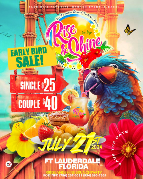 PURE ENT GROUP is organizing RISE & SHINE BRUNCH PARTY event by PURE ENT GROUP on 2024–07–21 12 PM in United States, we are selling the tickets for RISE & SHINE BRUNCH PARTY. https://www.ticketgateway.com/event/view/rise---shine-brunch-party