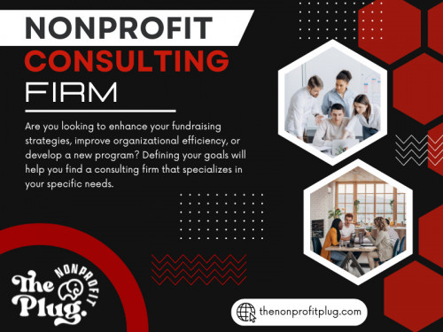 Hiring a Nonprofit consulting firm can be a significant investment, both in terms of time and resources. Before committing to a partnership, it's crucial to thoroughly vet potential providers to ensure they are the right fit for your organization's unique needs and challenges. 

Official Website: https://thenonprofitplug.com/

Address: 4067 Hardwick St. Suite 404 Lakewood, CA 90712
Phone: 657-444-(7584)

Our Profile: https://gifyu.com/thenonprofitplug

More Photos:

http://gg.gg/1b19r5
http://gg.gg/1b19ra
http://gg.gg/1b19rf
http://gg.gg/1b19rk