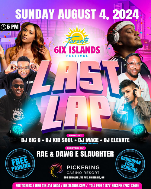 6ix Island Festival is organizing 6IX ISLANDS FESTIVAL "LAST LAP" CARNIVAL SUNDAY event by 6ix Island Festival on 2024–08–04 05 PM in Canada, we are selling the tickets for 6IX ISLANDS FESTIVAL "LAST LAP" CARNIVAL SUNDAY. https://www.ticketgateway.com/event/view/6ix-island-festival-last-lap-carnival-sunday