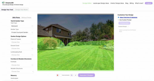 DreamzAR AI Landscape Design App. Design Your Yard With Just Its Photo