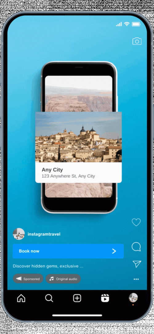 Ad mockup Instagram Reels preview for Video ads