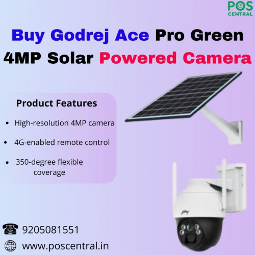 Boost your home security with the Godrej Ace Pro Green 4MP Solar Powered Camera. This state-of-the-art surveillance solution offers two-way audio support, featuring a built-in microphone and speaker for seamless communication. Its IP66 plastic housing ensures durability and weather resistance, safeguarding your investment against harsh environmental conditions. With wide dynamic range (DWDR) functionality, this camera delivers superior image quality, even in challenging lighting situations. Invest in peace of mind with the Godrej Ace Pro Green 4MP Solar 4G Camera from POS Central India. Visit for more information:https://www.poscentral.in/godrej-ace-pro-green-4mp-solar-powered-camera.html