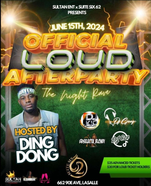 Suite Six62 is organizing Ding dong LOUD after party event by Suite Six62 on 2024–06–15 10 PM in Canada, we are selling the tickets for Ding dong LOUD after party. https://www.ticketgateway.com/event/view/loud-after-party