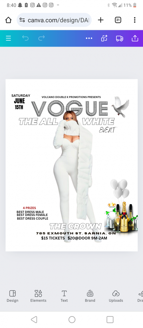 VOLCANO DOUBLEK is organizing VOGUE ALL WHITE event by VOLCANO DOUBLEK on 2024–06–15 09 PM in Canada, we are selling the tickets for VOGUE ALL WHITE. https://www.ticketgateway.com/event/view/vogue-all-white
