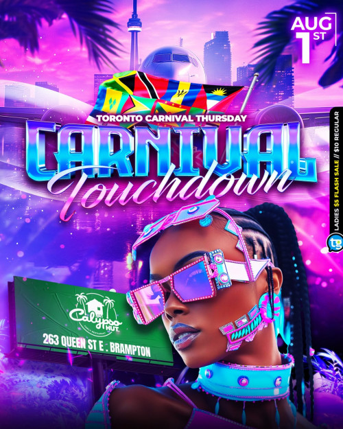 DjSlaughter is organizing CARNIVAL TOUCHDOWN - TORONTO CARNIVAL THURSDAY event by DjSlaughter on 2024–08–01 09 PM in Canada, we are selling the tickets for CARNIVAL TOUCHDOWN - TORONTO CARNIVAL THURSDAY. https://www.ticketgateway.com/event/view/carnival-touchdown---toronto-carnival-thursday