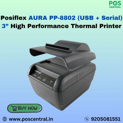 Enhance your business efficiency with the Posiflex Aura PP8802 Thermal Printer. This high-performance printer delivers rapid print speeds of 220 mm/sec and features a user-friendly paper replacement system. Its flexible wall-mount design optimizes space and improves operational convenience for retailers. Boost productivity and streamline your operations with the URA PP-8802 Thermal Printer, available now at POS Central India. Visit fo more information: https://www.poscentral.in/posiflex-aura-pp-8802-usb-serial-3-high-performance-thermal-printer.html