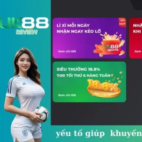 UK88 là một trong những nhà cái hàng đầu trong lĩnh vực casino online với nhiều chương trình khuyến mãi hấp dẫn, tạo cơ hội cho người chơi trải nghiệm và tăng cơ hội chiến thắng. Nếu bạn đang tìm kiếm những ưu đãi tốt nhất để tối ưu hóa trải nghiệm cá cược của mình, thì UK88 chính là điểm đến lý tưởng.
Tổng Quan Về Nhà Cái UK88
UK88 nổi bật với giao diện thân thiện, hệ thống bảo mật cao, và đặc biệt là các chương trình khuyến mãi đa dạng dành cho mọi đối tượng người chơi. Từ người mới bắt đầu cho đến các tay chơi chuyên nghiệp, UK88 luôn có những ưu đãi phù hợp để giúp người chơi tận dụng tối đa số vốn của mình.

Các Chương Trình Khuyến Mãi Hấp Dẫn Tại UK88
Khuyến Mãi Chào Mừng
Đây là chương trình khuyến mãi dành riêng cho những người chơi mới tại UK88. Ngay sau khi đăng ký tài khoản và thực hiện lần nạp tiền đầu tiên, bạn sẽ nhận được một khoản tiền thưởng tương ứng với số tiền nạp, có thể lên đến 100% giá trị nạp. Đây là cơ hội tuyệt vời để bạn bắt đầu hành trình cá cược của mình với một số vốn dồi dào.
Hoàn Trả Cược Hấp Dẫn
UK88 cung cấp chương trình hoàn trả cược hàng tuần cho người chơi. Tùy thuộc vào mức độ tham gia và số tiền cược, bạn có thể nhận được một phần hoàn trả từ 5% đến 20% số tiền đã cược. Điều này giúp giảm thiểu rủi ro và mang lại thêm cơ hội để bạn tiếp tục chơi và thắng lớn.
Khuyến Mãi Nạp Tiền Hàng Ngày
Để khuyến khích người chơi tham gia thường xuyên, UK88 cung cấp các ưu đãi nạp tiền hàng ngày. Mỗi khi bạn nạp tiền vào tài khoản, bạn sẽ nhận được thêm một khoản thưởng nhất định. Các chương trình này thay đổi liên tục theo ngày, giúp người chơi luôn có lý do để quay lại và nạp tiền.
Xem chi tiết tại: https://uk88.review/khuyen-mai-uk88-review/