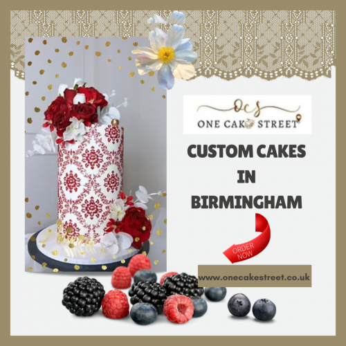 One Cake Street creates stunning custom cakes in Birmingham for all occasions. From weddings to birthdays, our bespoke designs and delicious flavors make every event special. Share your vision and let us bring it to life.