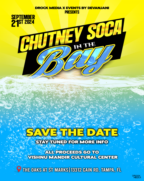DRock Media X Events By Devanjani is organizing Chutney Soca in the Bay event by DRock Media X Events By Devanjani on 2024–09–21 07 PM in United States, we are selling the tickets for Chutney Soca in the Bay. https://www.ticketgateway.com/event/view/chutney-soca-in-the-bay