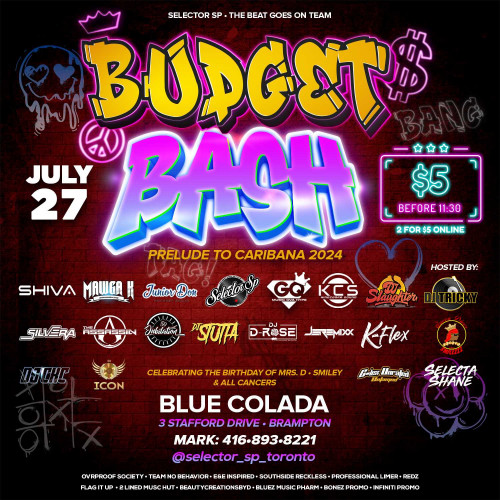 Selector Sp (Mark) is organizing Budget Bash 2.0 event by Selector Sp (Mark) on 2024–07–27 09 PM in Canada, we are selling the tickets for Budget Bash 2.0. https://www.ticketgateway.com/event/view/budgetbash2