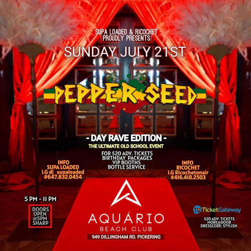DJ Supa Loaded is organizing PEPPER SEED event by DJ Supa Loaded on 2024–07–21 05 PM in Canada, we are selling the tickets for PEPPER SEED. https://www.ticketgateway.com/event/view/pepper-seed-day-rave-edition