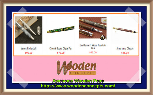 Handmade wood pens of Wooden Concepts make beautiful gifts and showcase the quality of wood material we use as well as the expertise and creativity of our woodwork.
https://www.woodenconcepts.com/