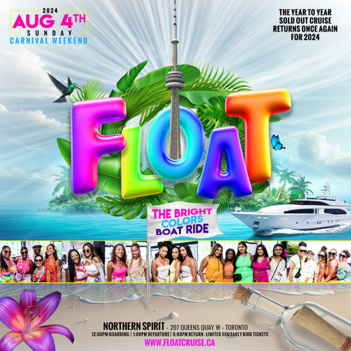 Whitebwoy Entertainment is organizing FLOAT CRUISE 2024 event by Whitebwoy Entertainment on 2024–08–04 12 PM in Canada, we are selling the tickets for FLOAT CRUISE 2024. https://www.ticketgateway.com/event/view/float-cruise-2024