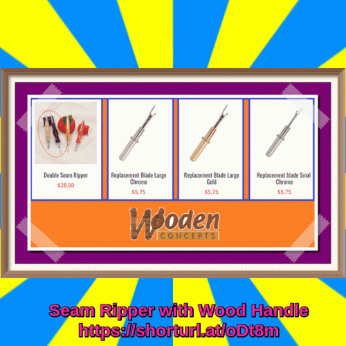 Work on loose threads anywhere on the go with personalized wood handles seam ripper kit, single and double seam ripper.
https://www.woodenconcepts.com/product-category/seam-rippers/