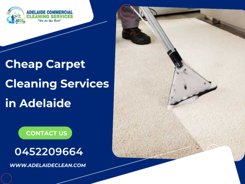 In spite of the qualitative supremacy of Carpet Cleaning Services in Adelaide from Adelaide Commercial Cleaning Services they come at a pretty affordable rate. Call us to book our service. 

Learn more: https://www.adelaideclean.com/carpet-cleaning/