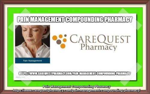 CareQuest Pharmacy prepares some customized medicines for pain medication. Our pharmacists work with both patient and practitioner to solve problems by customizing such medicines that relief the pain of a patient. In such process of pain-relieving, we include some best anticonvulsants, antiarrhythmic, anesthetics medical products that are appreciated by most of our patients.https://www.carequestpharmacy.com/pain-management-compounding-pharmacy/
