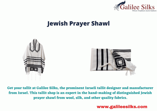 Get your tallit at Galilee Silks, the prominent Israeli tallit designer and manufacturer from Israel. This tallit shop is an expert in the hand-making of distinguished Jewish prayer shawl from wool, silk, and other quality fabrics.  For more details, visit: https://www.galileesilks.com/collections/classic-tallit-for-men
