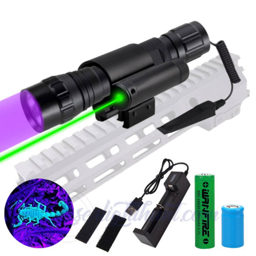 tactical flashlight green laser combo 10w 395nm (38)